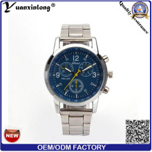 Estilo occidental YXL-662 cronógrafo reloj hombres acero inoxidable banda de Dise